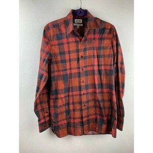 JC#RT Size Medium Mens Plaid Red Shirt Long Sleeve